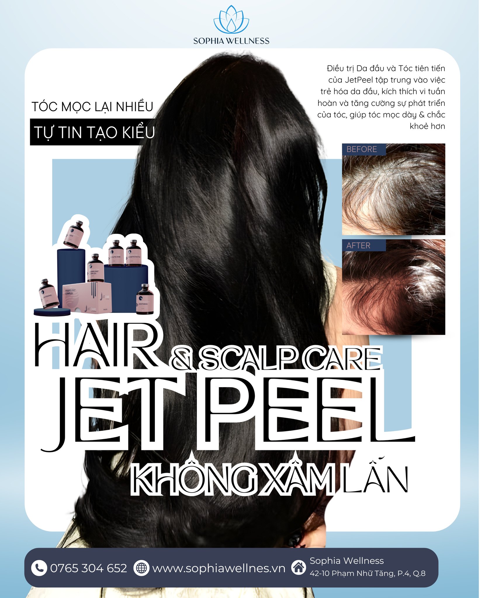 HAIR & SCALP CARE - Tóc mọc nhiều, tự tin tạo kiểu bằng công nghệ JETPEEL không xâm lấn (MESO không kim)