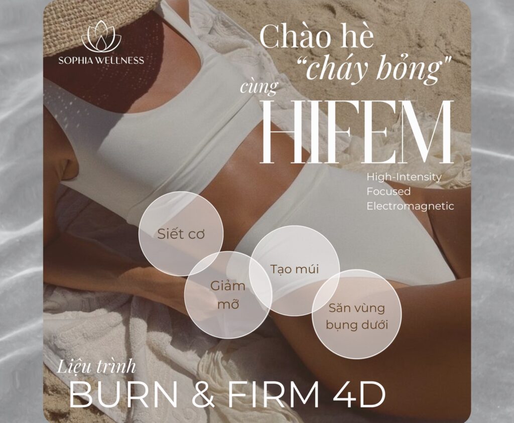 Chào hè rực rỡ - Eo thon khoe dáng, Đốt mỡ - Tạo múi - Săn bụng cùng công nghệ Hifem & Liệu trình Burn & Firm 4D