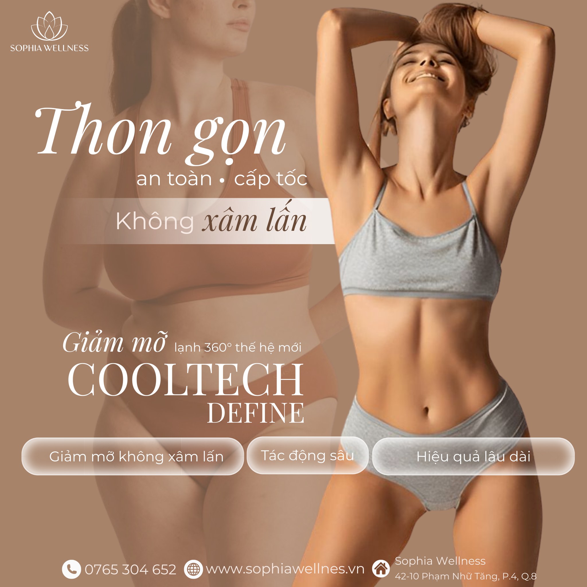 Thon gọn cấp tốc sau 1 buổi với COOLTECH DEFINE – Công nghệ đông huỷ mỡ 360° thế hệ mới