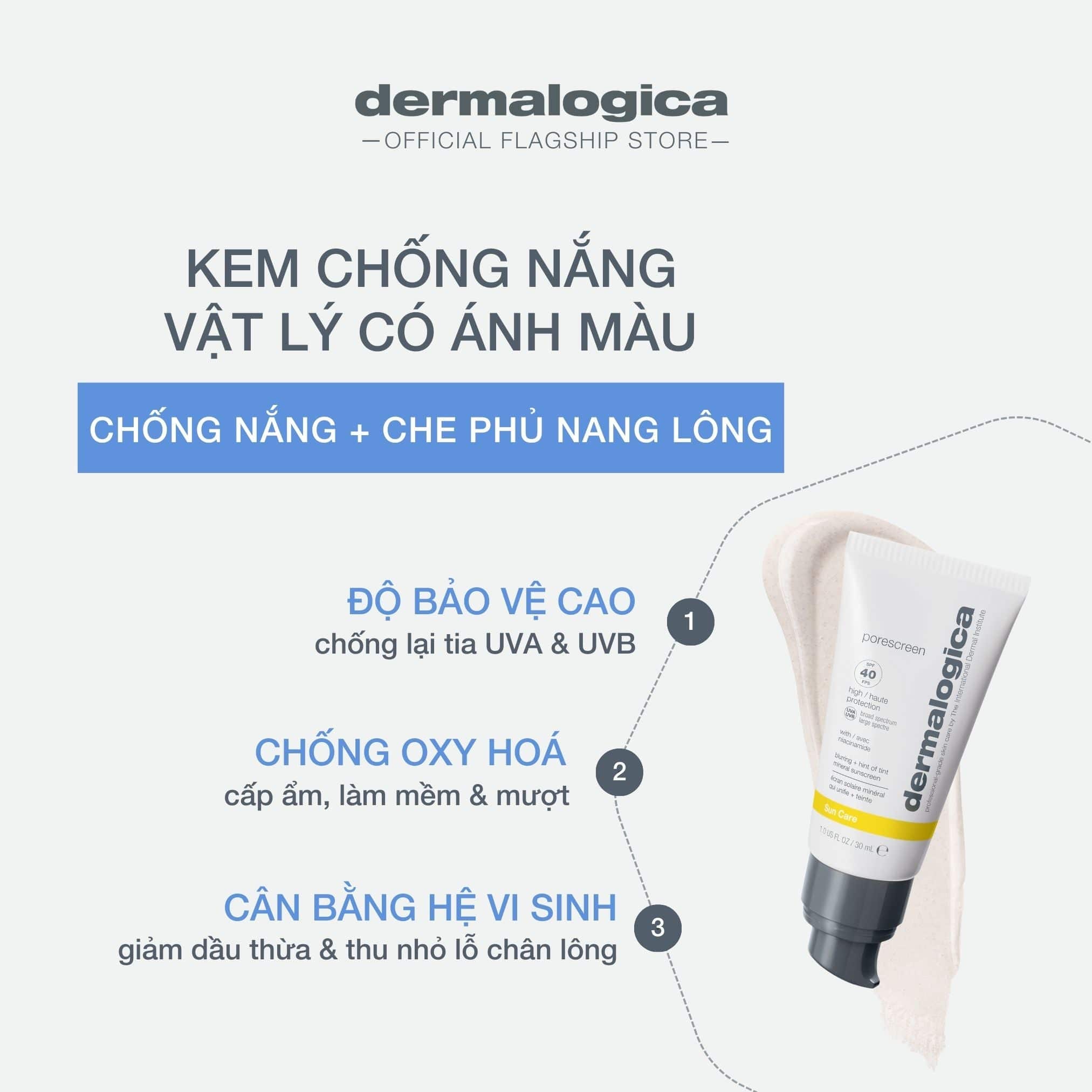 Chống nắng vật lý che phủ lỗ chân lông Porescreen Spf 40