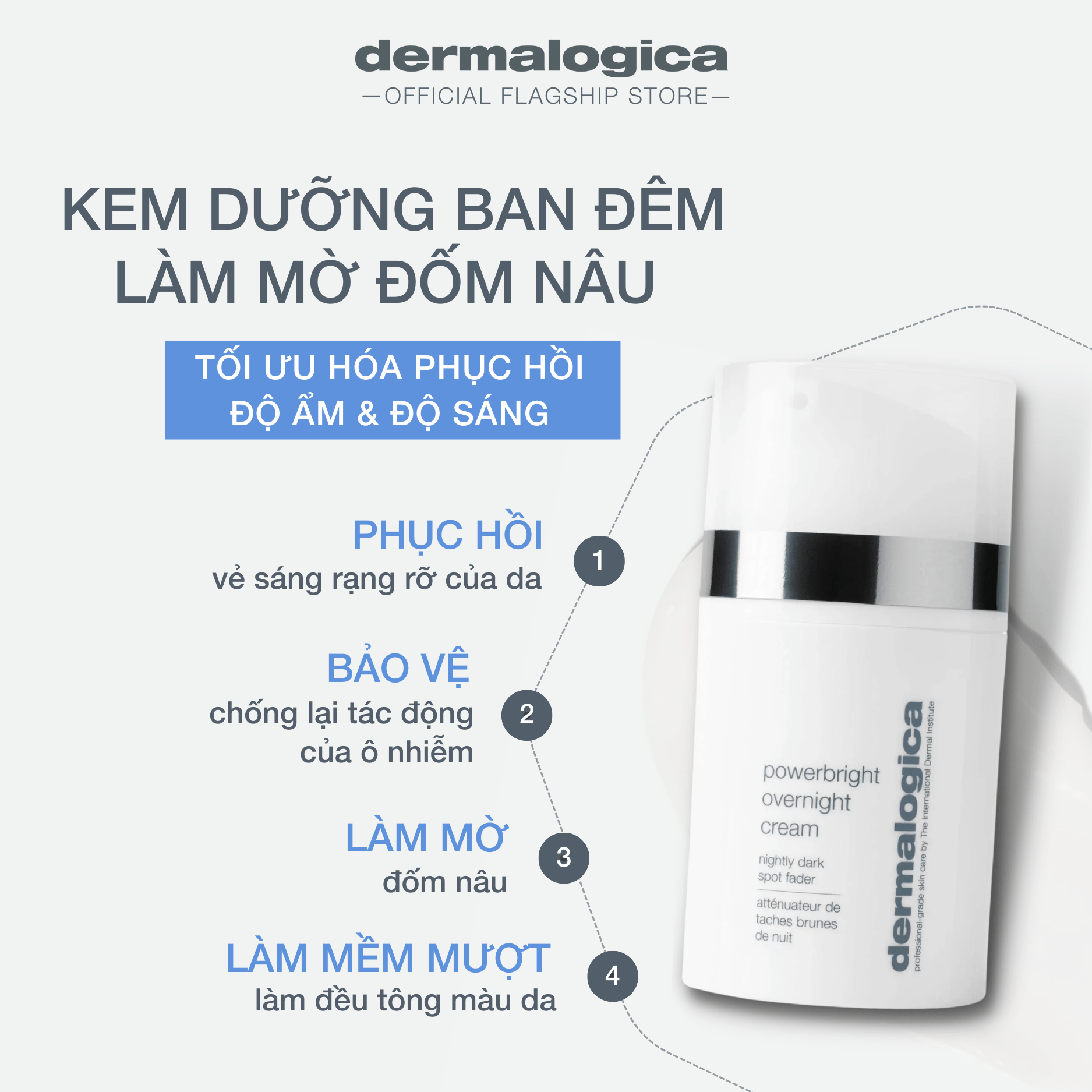 Powerbright Overnight Cream - Kem dưỡng ban đêm làm mờ đốm nâu + hỗ trợ tái tạo da